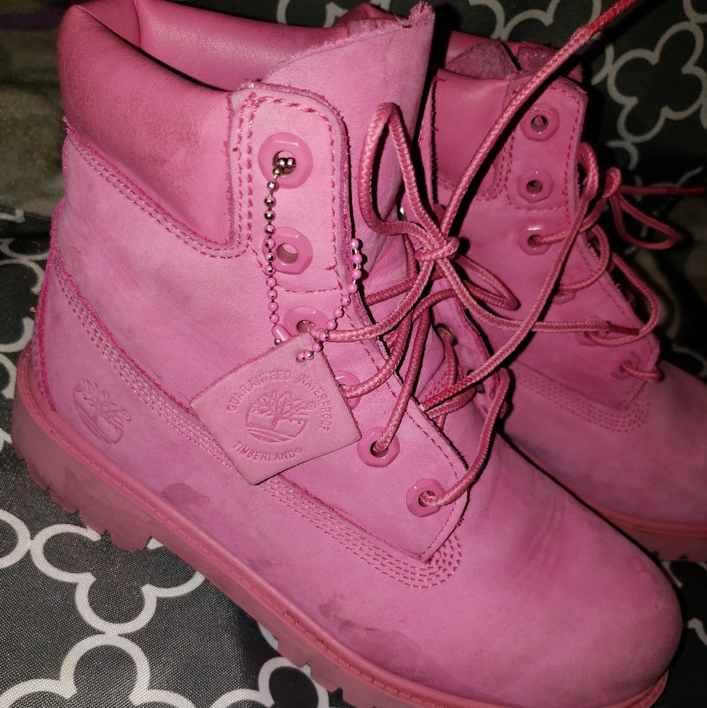 Pink Timberland boots